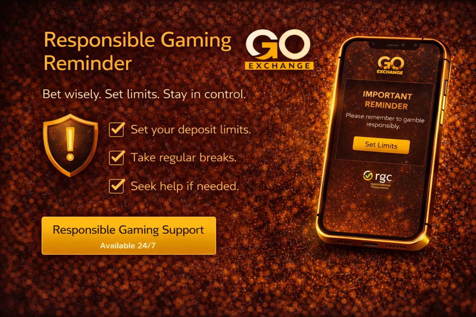 GoExch9 App Responsible Gaming Reminder – Play Safe