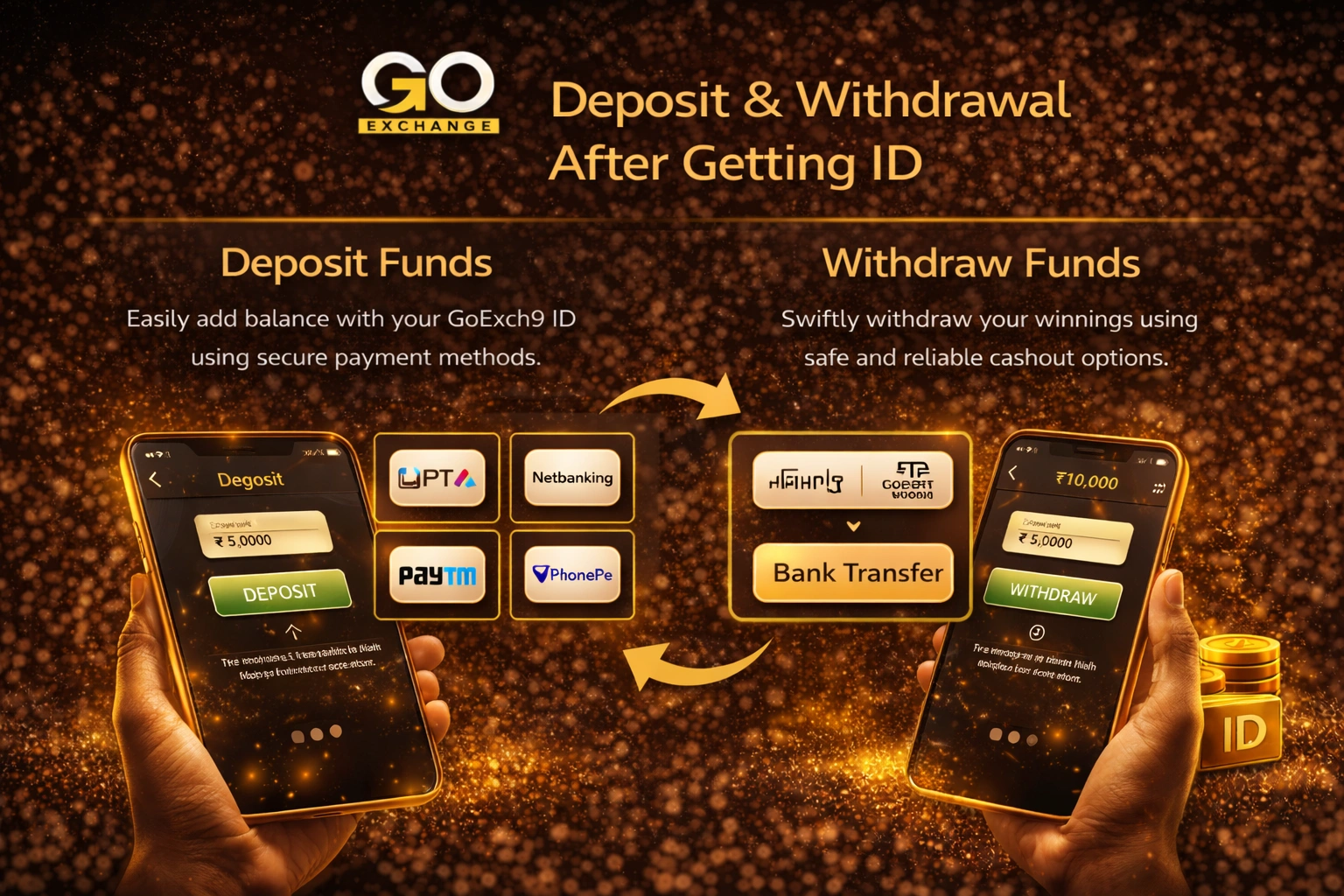 GoExch9 GetID Deposit & Withdrawal After Registration