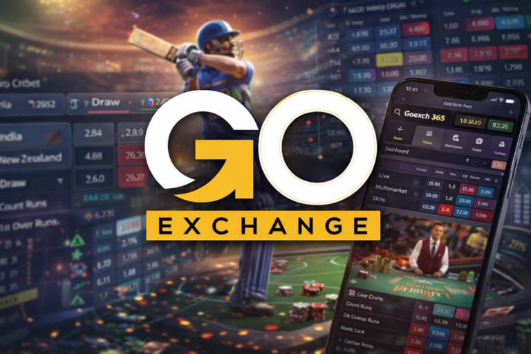 Goexch 365 sports betting exchange platform logo with live cricket betting and online casino gaming interface